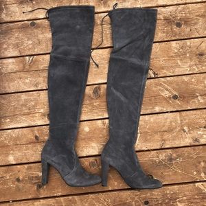 Stuart Weizman ‘Tieland’ Suede Over the Knee Boots
